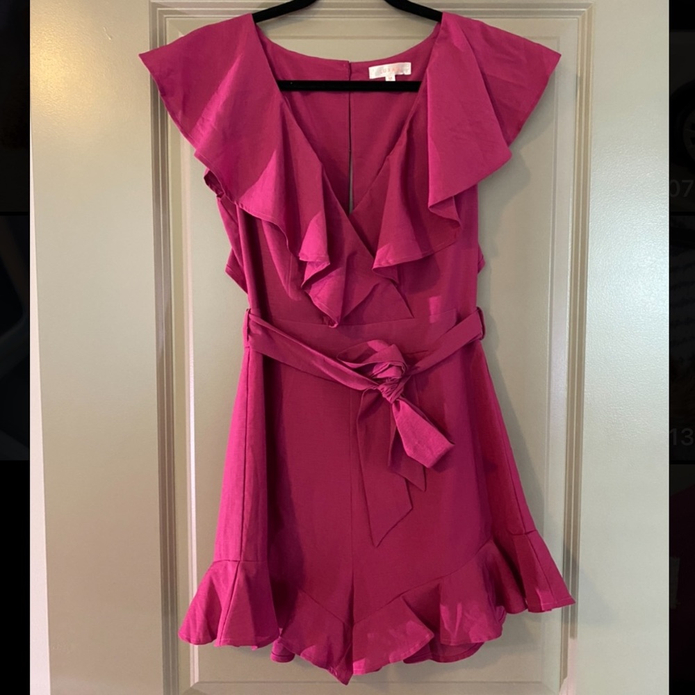 Luxxel Pink Ruffled Romper